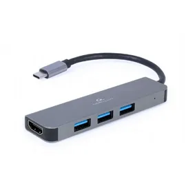 Gembird A-CM-COMBO2-01 USB-C® USB 3.2 Gen 2) Multiport Hub Grau