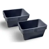 BURI 10x Mörtelkasten 90 Liter Profiqualität 77,5x55x32cm schwarz Mörtelkübel Maurerkübel Wanne Eimer Pflanzkübel groß außen Box Kunststoff Garten Baustelle Baueimer Kasten Kübel 90L Made in Germany