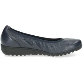 CAPRICE Damen Ballerinas aus Leder Plateau, Blau (Ocean Deer), 39 EU