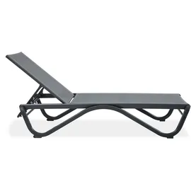 beautysofa SOMNENLIEGE Marina, 5-stufige Verstellung der Rückenlehne, mit Tisch, Metallrahmen, Grau