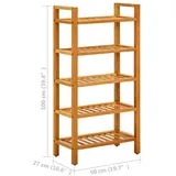 vidaXL Schuhregal 50 x 100 x 27 cm Eiche braun