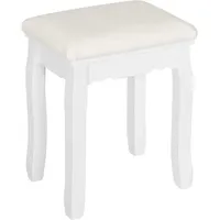 Woltu Sitzhocker Samt 38 x 45 x 28,5 cm Weiß