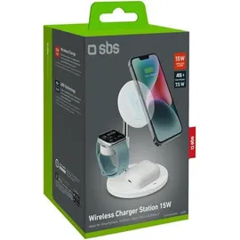 SBS TEWIRMAG3IN1, USB, Kabelloses Aufladen, Weiß