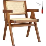 TecTake GmbH Esszimmerstuhl Lissy mit Wiener Geflecht, Belastbarkeit 120 kg  pro StückEiche dunkel