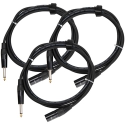 Pronomic Stage JMXM-2.5 Audiokabel Monoklinke/XLR 2,5m Schwarz 3er SET