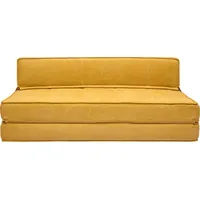 miliboo 2-Sitzer Schlafsofa in senfgelbem Stoff mit Samteffekt KATY