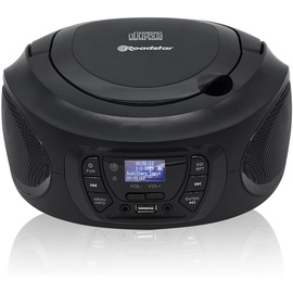 Roadstar CDR-375D+/BK Tragbares Radio CD Player, Spieler CD-MP3, CD-R, CD-RW, Radio DAB/DAB+ / FM, USB, AUX-IN, Stereo, Fernbedienung, Kopfhörerausgang, Schwarz