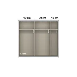 Sconto Schwebetürenschrank Quadra ¦ schwarz ¦ Maße (cm): B: 226 H: 210 T: 62.0