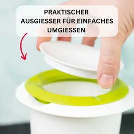 Westmark Quirltopf mit zweigeteiltem Deckel, 1 l, weiß/apfelgrün, 3151227A