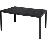 Mojawo Aluminium Gartentisch ANTHRAZIT UND SCHWARZ Esstisch Gartenmöbel Tischplatte Non Wood Holzimitat wetterfest 150x90x74cm