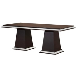Casa Padrino Luxus Esstisch Dunkelbraun 200 x 100 x H. 79 cm - Verspiegelter Massivholz Küchentisch - Esszimmer Möbel - Luxus Möbel - Luxus Einrichtung