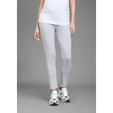 NEUN MONATE Umstandsleggings NEUN MONATE "Hose für Schwangerschaft und Stillzeit", Damen, Gr. 36, N-Gr, graumeliert, Jersey, Obermaterial: 90% Baumwolle, 5% Elasthan, 5% Viskose, meliert, unifarben, Basic, eng lang, Hosen, bequem und gut kombinierbar
