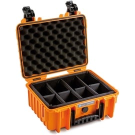 B&W International Outdoor Case Type 3000 orange + Facheinteilung