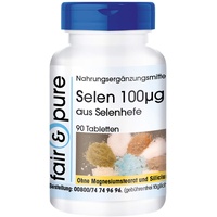 Fair & Pure Fair & Pure® Selen (100 μg), 90 Tabletten 100μg aus Selenhefe - vegan - ohne Magnesiumstearat - Tabletten