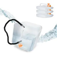 Relaxdays Faltbarer Wasserkanister, 4er Set, 20 l, Wasserbehälter mit