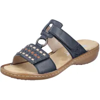 Rieker Pantolette Keilabsatz, Sommerschuh, Schlappen mit praktischem Klettverschluss