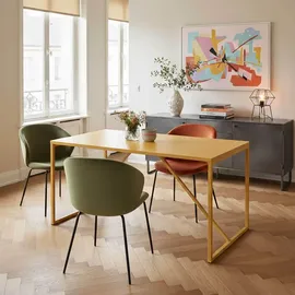 Oviala Rechteckiger Esstisch für 4 Personen aus gelbem Stahl