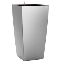 LECHUZA Cubico 30 Komplettset 30 x 30 x 56 cm  silber metallic