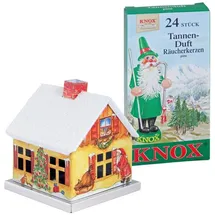 Knox Räucherhaus aus Metall - Weihnachtsmann mit 24 Räucherkerzen - Duft: Tannenduft - für Räucherkerzen der Größe M