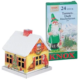Knox Räucherhaus aus Metall - Weihnachtsmann mit 24 Räucherkerzen - Duft: Tannenduft - für Räucherkerzen der Größe M