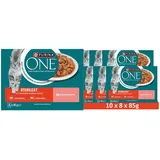 ONE Sterilcat 8er-Pack zarte Stückchen in Sauce mit Lachs (10 x 8 x 85g)