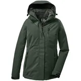 KILLTEC Damen Kow 140 Wmn Jckt Funktionsjacke/Outdoorjacke Mit Abzippbarer Kapuze, Grün/grau, 44