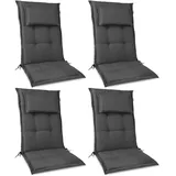 Beautissu HighLux HL Hochlehner 120x52x7cm Anthrazit 4tlg