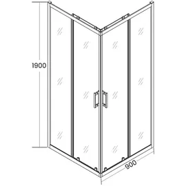 bad land HELA Duschkabine mit Schiebetür 90 x 190 cm Schwarz/Transparent 6 mm