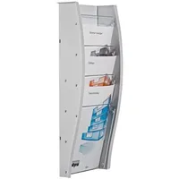 Styro Wandprospekthalter styrodisplay A4 Kunststoff 4 Fächer lichtgrau