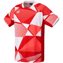 Yonex Badminton-Tshirt Crew Neck Tournament (offizielles Shirt der Nationalmannschaft) 2025 rot Herren