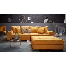INOSIGN Big-Sofa »Vale«, mit Steppung im Sitzbereich, Federkern und Zierkissen goldfarben