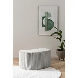 Hocker LEONIQUE "MAISIE", grau (hellgrau), B:52cm H:45cm T:38cm, Hocker, passende Ergänzung zum Drehsessel MAISIE, in 3 Farben lieferbar
