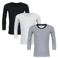 TupTam Kinder Unisex Unterhemd Langarm 3er Pack in schwarz/weiß
