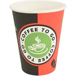 DELUKE® Coffee To Go Pappbecher 1000 Stück - 300ml Einwegbecher Kaffeebecher To Go Getränkebecher Pappe Becher Einweg Teebecher Partybecher
