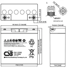 CSB EVX12200 Bleiakku 20000 mAh 1 St.