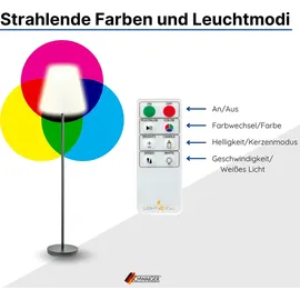 Schwaiger Solar-Stehleuchte 1,5 m RGB - Weiß/Schwarz