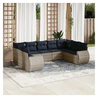 vidaXL Gartensofa-Set 9-tlg. grau