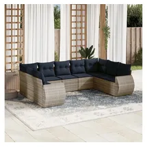 vidaXL Gartensofa-Set 9-tlg. grau