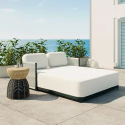 Sonneninsel Coralie Creme Outdoorstoff/Metall +Abdeckung
