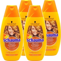 4x Schauma Frucht Vitamin Shampoo 400ml mit Superfrucht-Extrakten normales Haar