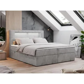 MKS Boxbett, GOLD-5 Led, 160/200 Hellgrau Velvet - H3