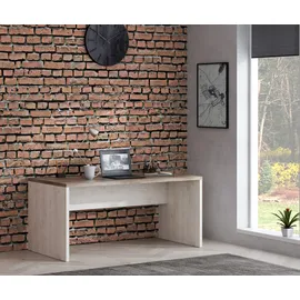 Forte Schreibtisch »Duro«, Computertisch, in 140 oder 160 cm Breite, im Landhausstil weiß / eiche antik,