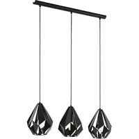 EGLO Carlton 3-flg. 80,5 cm schwarz dimmbar