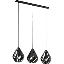 EGLO Carlton 3-flg. 80,5 cm schwarz dimmbar