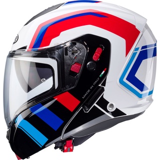 Caberg Horus X Road, casque à bascule - Blanc/Noir/Bleu/Rouge - XL