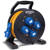 Kabeltrommel XREEL 230V/16A K2 IP68 PUR H07BQ-F 3x2,5mm2 orange druckwasserdicht 50m