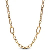 Pandora ME Gliederhalskette mit kleinen Gliedern aus Sterling Silber mit 14 Karat vergoldete Metalllegierung, Kompatibel ME Collection, 50cm, 369685C00-50