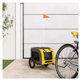 vidaXL Fahrradanhänger Hunde gelb/grau