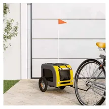 vidaXL Fahrradanhänger Hunde gelb/grau
