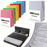 DH DEIN.HAUS Frottee Spannbettlaken 180 x 200 cm – Baumwolle, mit Gummizug, weich & pflegeleicht, Bettlaken – Farbe: Schwarzgrau